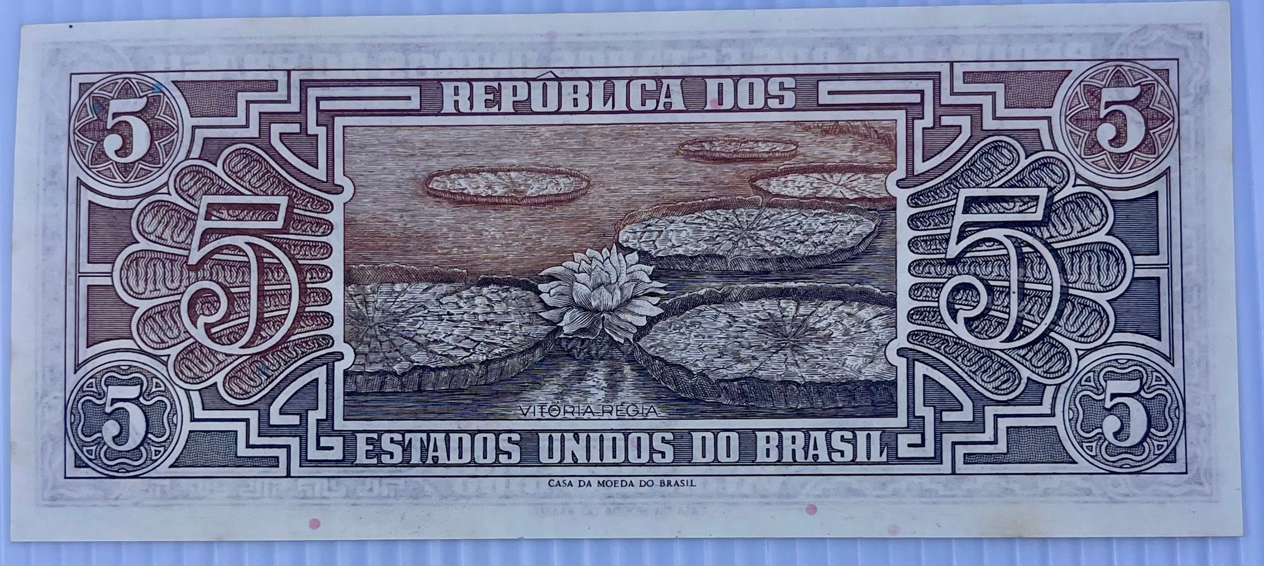 BRAZIL ND(1962) 5 CRUZEIROS P-166a UNC Banknote